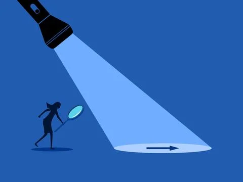 Diverse business paths, help guide the way. Businesswoman follow the guidin.. Illustrazione stock