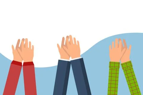Diverse Business People Hands Clapping and Applauding in Celebration After Stock Illustration