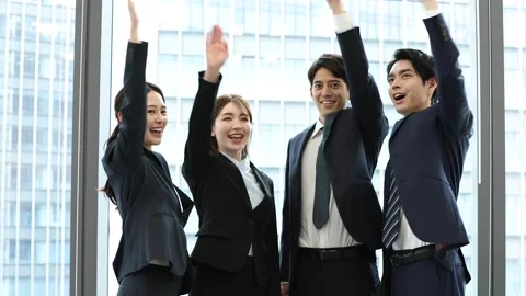Diverse Business Team Stacking Hands Together for Teamwork and Success Stock Footage 344234919