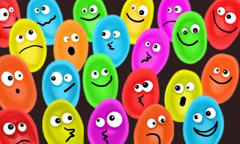 Diverse Cartoon Faces Stock-Illustration