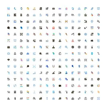 Diverse collection of application user interface icons Stock Illustration
