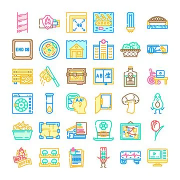 Diverse collection of colorful graphic design elements Illustrazione stock