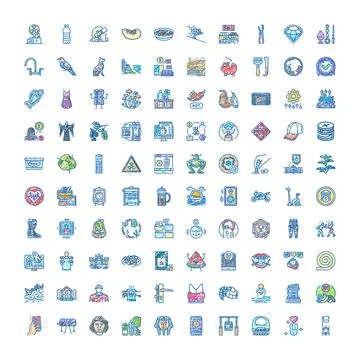 Diverse collection of colorful scribble stroke icons イラスト素材
