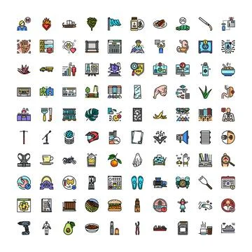Diverse collection of colorful ui vector icons Illustrazione stock