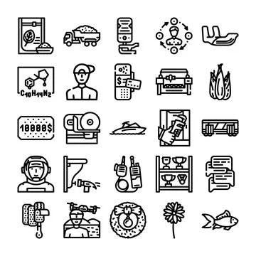 Diverse collection featuring various industry and business icons イラスト素材