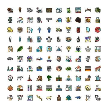 Diverse collection of graphics presenting various modern concepts イラスト素材