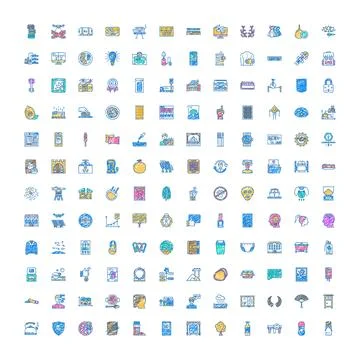 Diverse collection of hand drawn doodle icons and symbols Illustrazione stock
