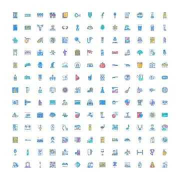 Diverse collection of hand drawn doodle icons Stock Illustration