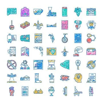 Diverse collection of hand drawn doodle icons Stock Illustration