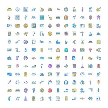 Diverse collection of hand drawn doodle icons and symbols Illustrazione stock