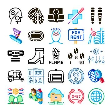 Diverse collection of icons representing various concepts イラスト素材