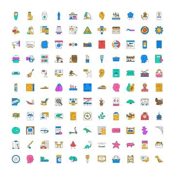 Diverse collection of infographic elements flat design icons Stock Illustration