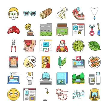 Diverse collection of items, objects, and concepts Stockillustratie