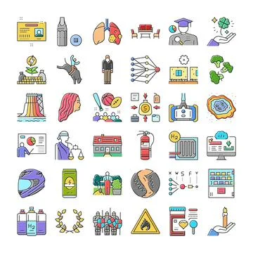Diverse collection of line icons exploring various concepts イラスト素材