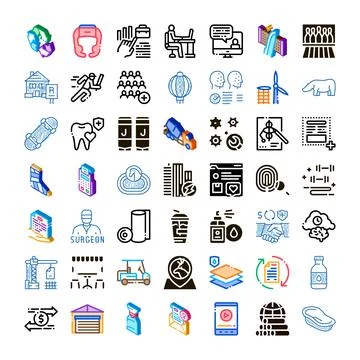 Diverse collection of line icons representing job activities 库存插图