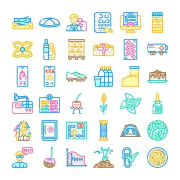Diverse collection of line icons representing common objects and concepts イラスト素材