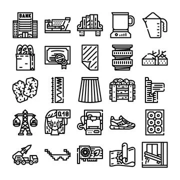 Diverse collection of line icons representing modern concepts Stock Illustration