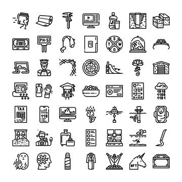 Diverse collection of line stroke icon set イラスト素材