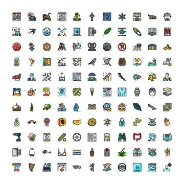Diverse collection of line stroke icon set イラスト素材