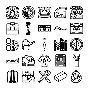 Diverse collection of linear outline web icons Stock-Illustration