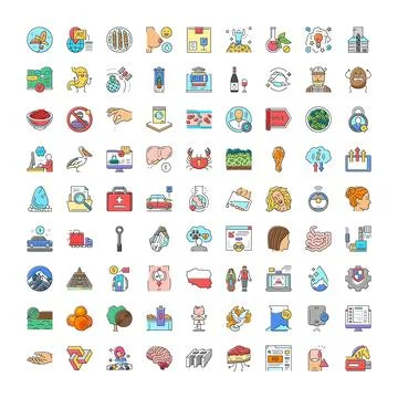 Diverse collection of minimalist outline vector icons Illustrazione stock