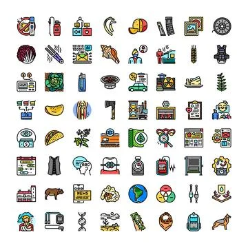 Diverse collection of modern linear vector icons Stock Illustration