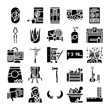 Diverse collection of monochrome infographic vector icons 库存插图