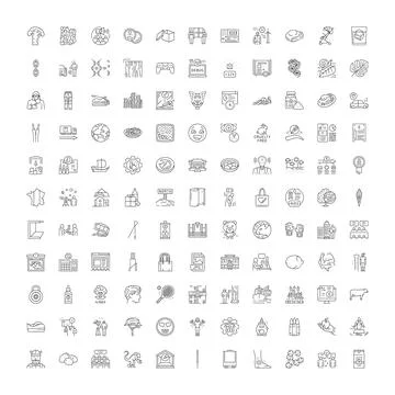 Diverse collection outlining universal concepts and modern themes Stock Illustration