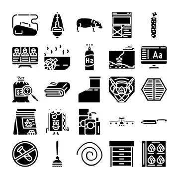 Diverse collection of pictogram vector modern glyphs イラスト素材