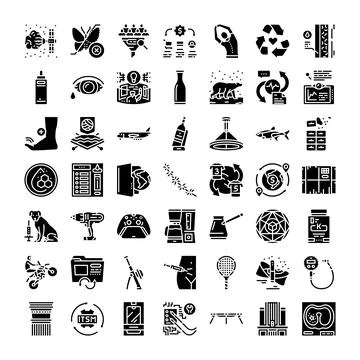 Diverse collection of pictograms exploring abstract concepts Stock Illustration