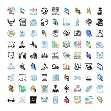 Diverse collection of pictograms exploring various concepts and themes Stock Illustration
