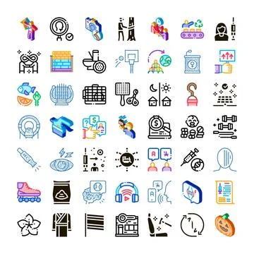 Diverse collection of pictograms illustrating various daily contexts Illustration