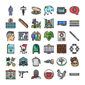 Diverse collection of professional and creative icons Stockillustratie