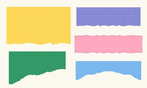 Diverse Collection of Ripped Paper in Assorted Colors and Textures for Crea.. Stock Illustration