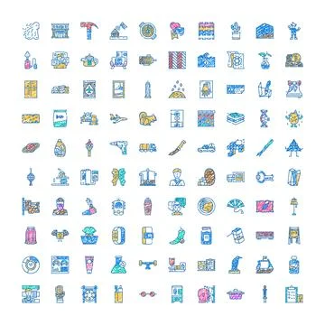 Diverse collection scribbled doodle icons set Illustrazione stock