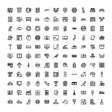 Diverse collection of thin line outline vector icons イラスト素材