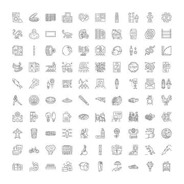 Diverse collection of thin line outline web icons Illustrazione stock