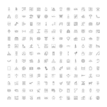 Diverse collection of thin line vector icons Illustrazione stock