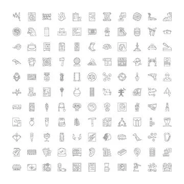 Diverse collection of thin line vector icons Illustrazione stock