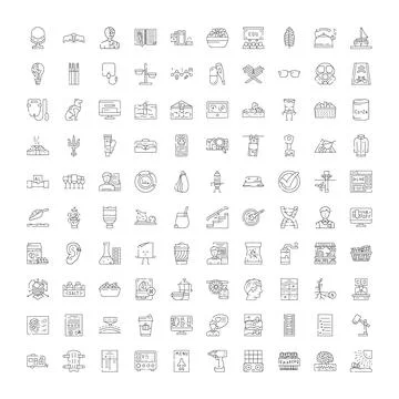 Diverse collection of thin line web icons Stock Illustration