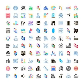 Diverse collection of ui design flat icons Ilustração Stock