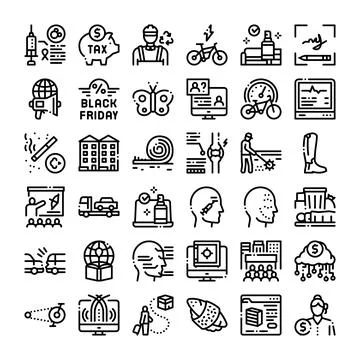 Diverse collection of various outline web icons イラスト素材
