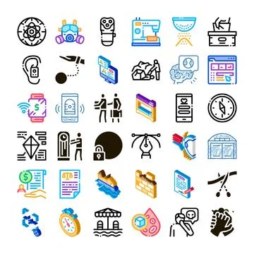 Diverse collection of vector flat style icons Stockillustratie