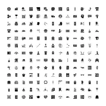 Diverse collection of vector icons and symbols Illustrazione stock