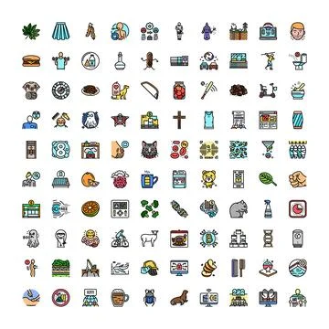 Diverse collection of vector icons and symbols Stock Illustration