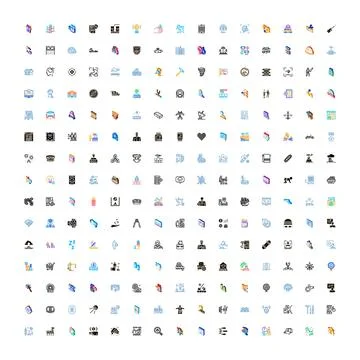 Diverse collection of vector icons for application design 库存插图