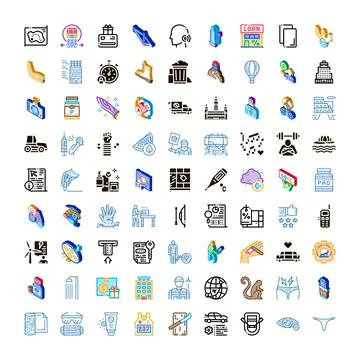 Diverse collection of vector icons representing web business concepts Stock Illustration
