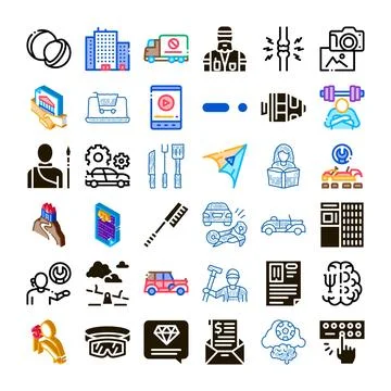 Diverse collection of vector icons for various concepts 스톡 일러스트