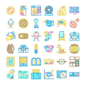 Diverse collection of vector line user interface icons イラスト素材