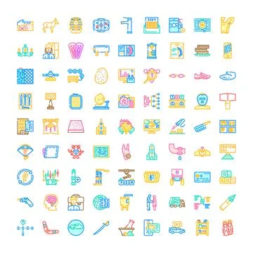 Diverse collection of vector pixel perfect line icons Stock Illustration